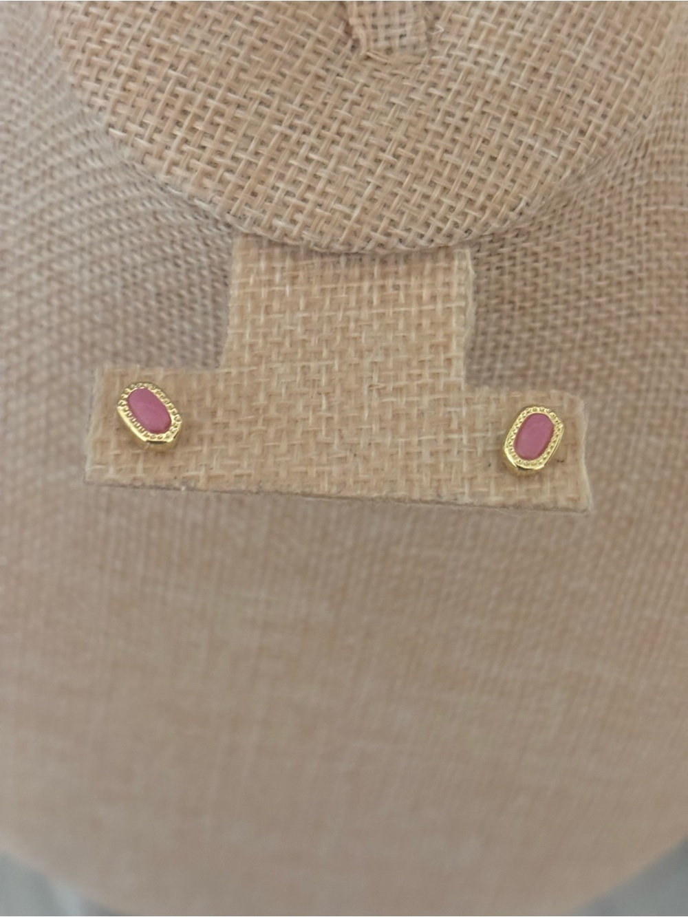 Kendra Scott Pink Gold-Trim Oval Stud Earrings